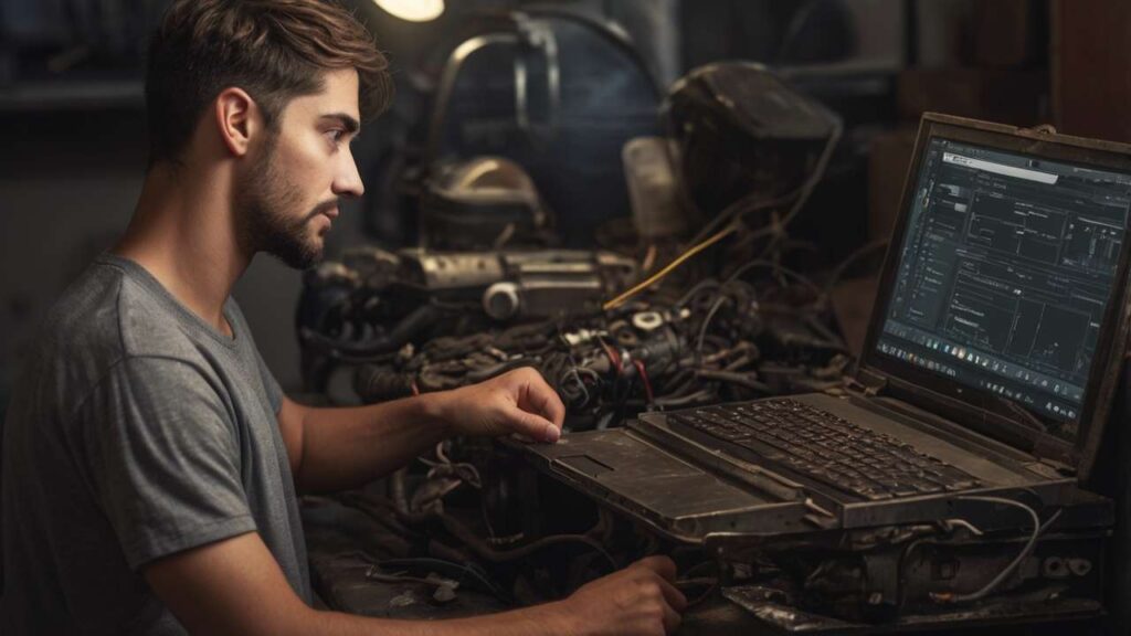 A guy doing essential daily and weekly laptop care